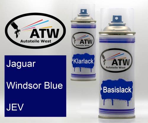Jaguar, Windsor Blue, JEV: 400ml Sprühdose + 400ml Klarlack - Set, von ATW Autoteile West.